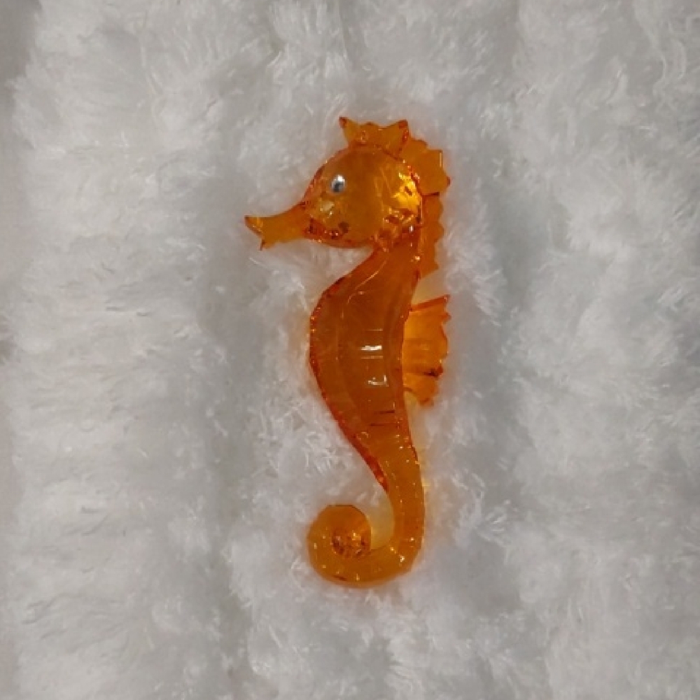 Orange Acrylic Seahorse Ornament